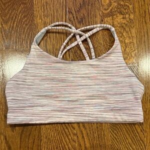 Athleta Girl Spacedye Upbeat Sports Bra 2.0 Strappy in Ballerina Gown Pink